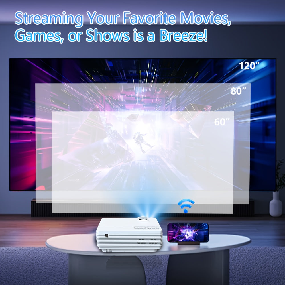 1080P 4K Portable Projector - WiFi 5G Home Theater