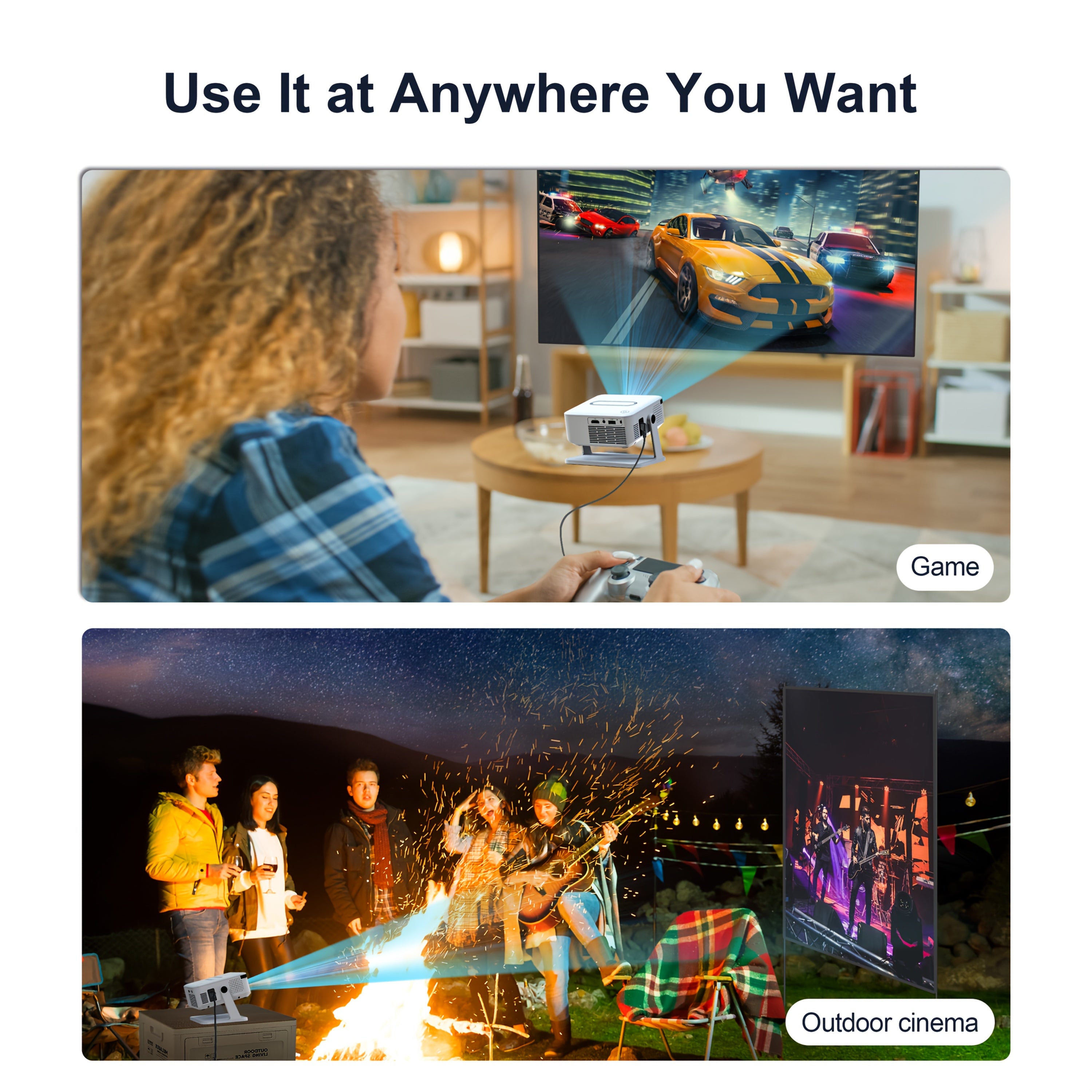 HA109 Mini Projector Android 11 - 720P 4K WiFi BT Home Theater