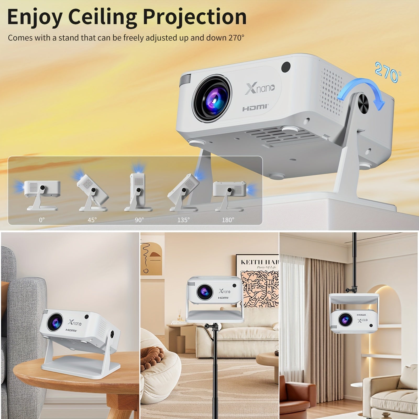 HA109 Mini Projector Android 11 - 720P 4K WiFi BT Home Theater