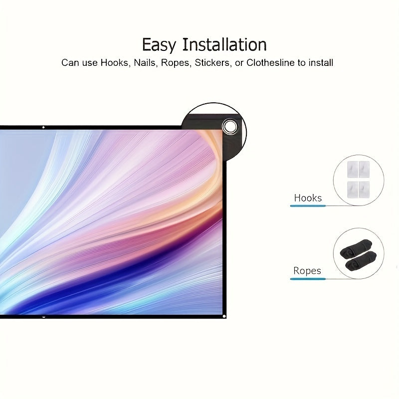 Pantalla de Proyección HD 72" 16:9 Plegable Anti-Arrugas