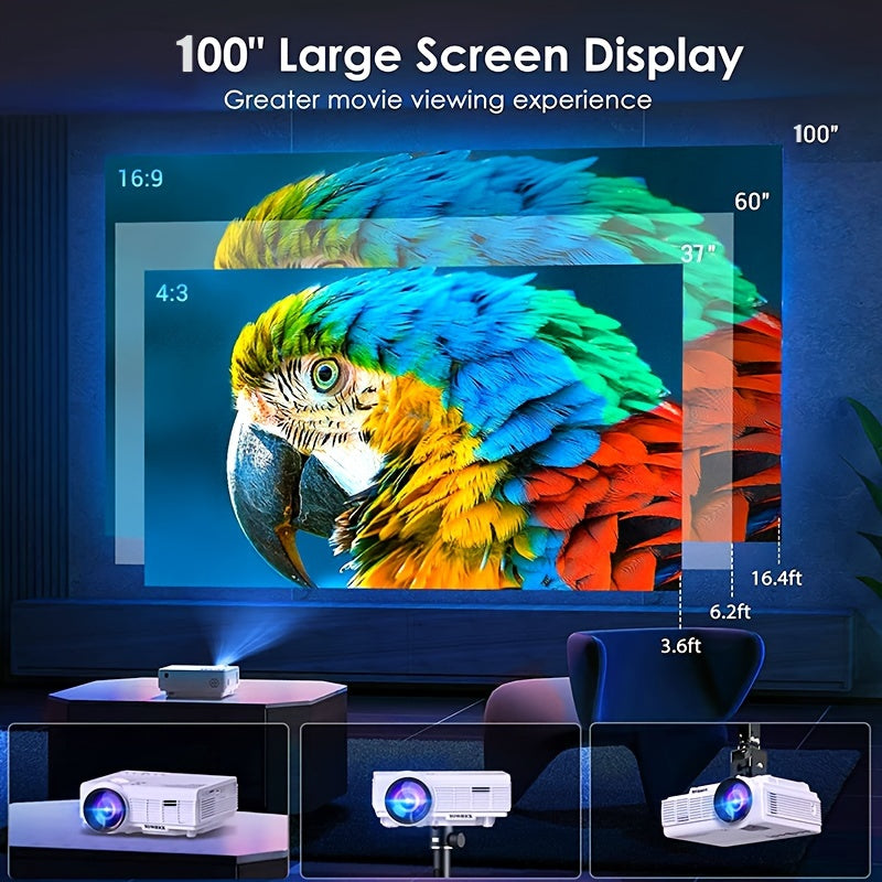 1080P 4K Portable Projector - WiFi 5G Home Theater