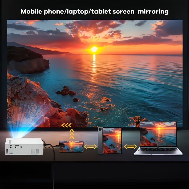 Portable HD Mini Projector 1080P - 210" Screen Built-in Speakers