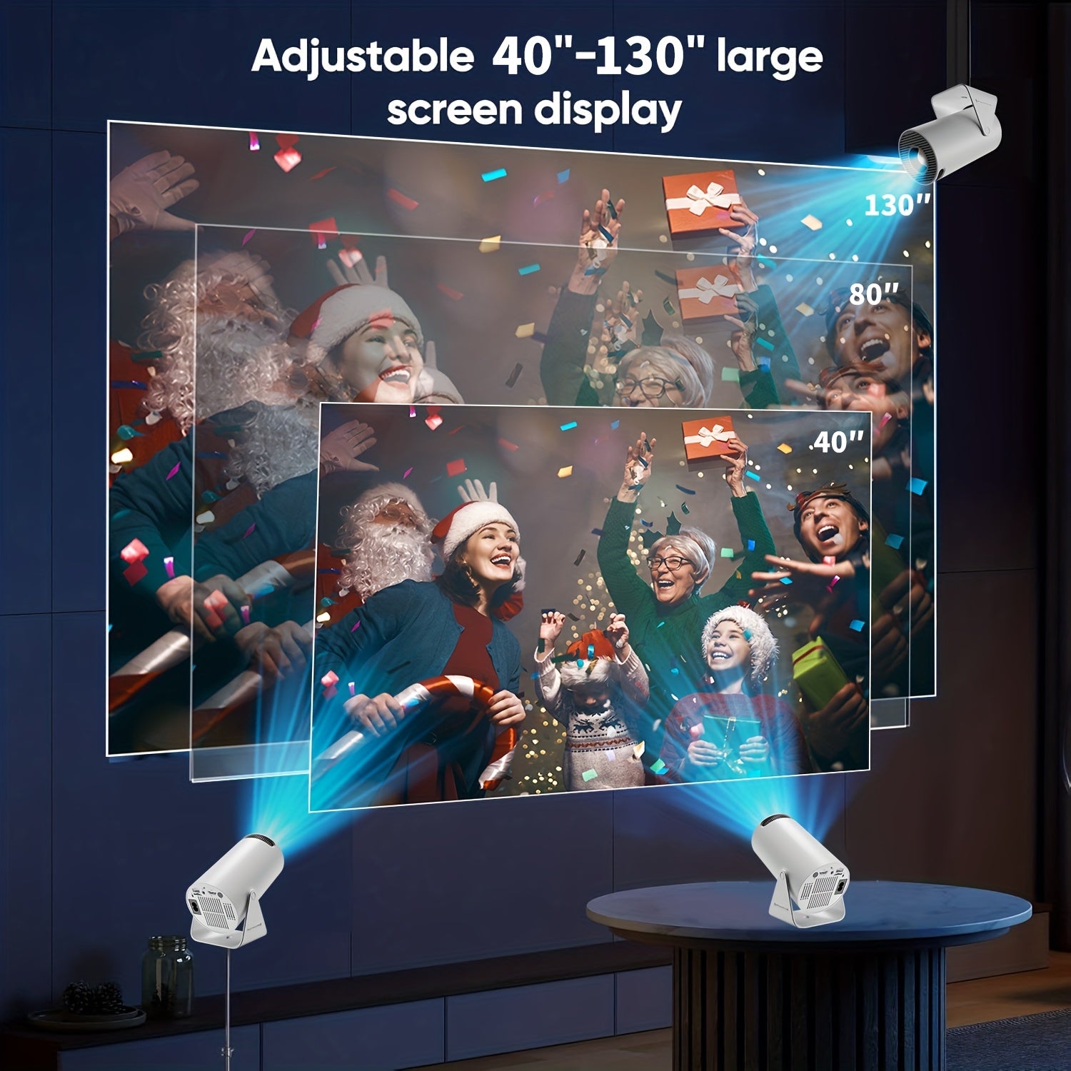 HY300 Pro Mini Projector - 4K Android 11.0 Smart Projector with Netflix & YouTube