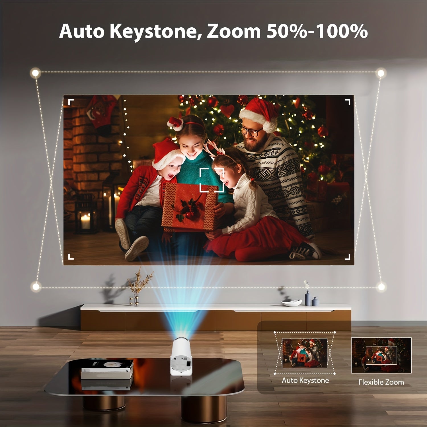 HY300 Pro Mini Projector - 4K Android 11.0 Smart Projector with Netflix & YouTube