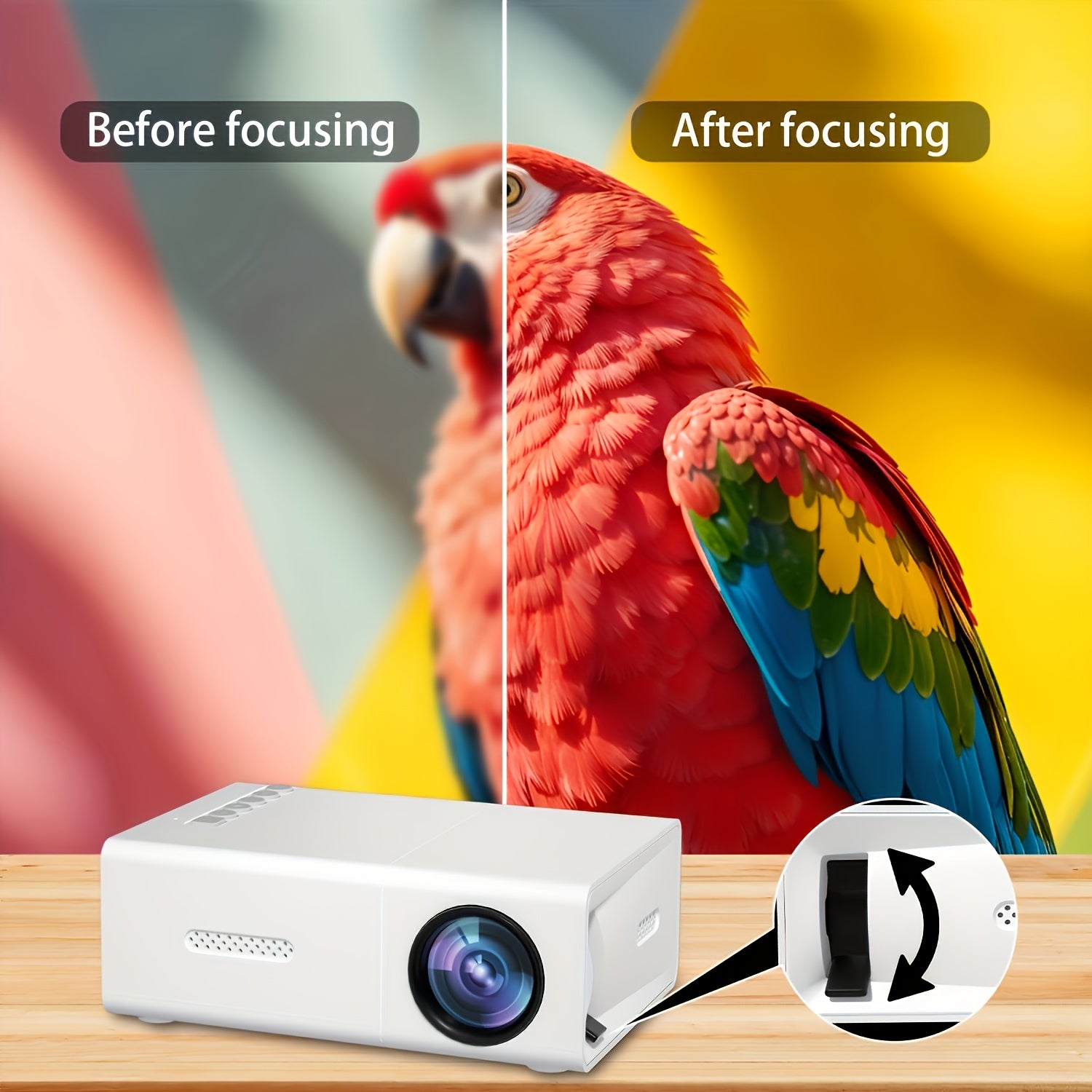 Portable HD Mini Projector 1080P - 210" Screen Built-in Speakers