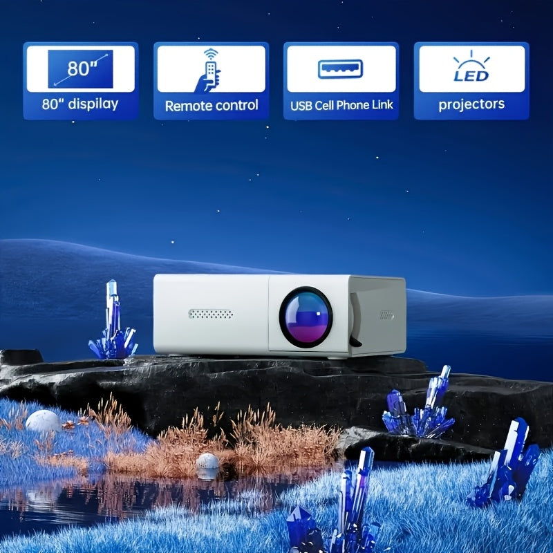 Portable HD Mini Projector 1080P - 210" Screen Built-in Speakers
