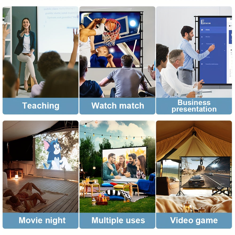 Pantalla de Proyección 100-150" 4K 16:9 con Soporte y Bolsa